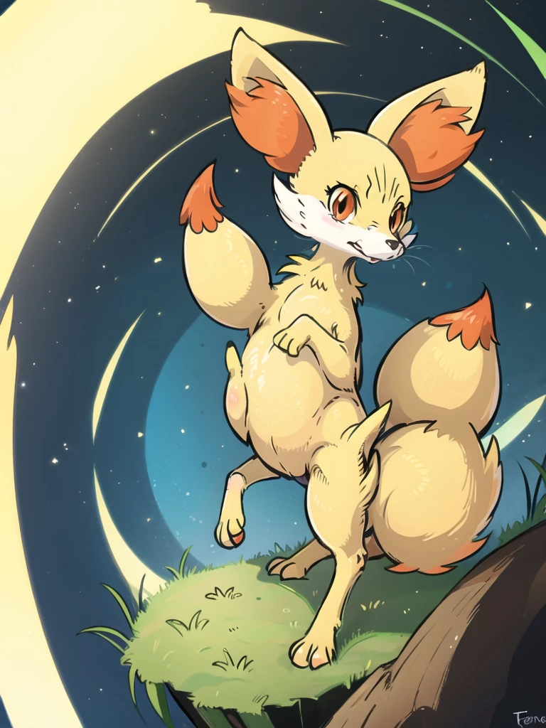 (masterpiece, best quality:1.2),solo,fennekin \(pokemon\),pokemon \(creature\),full body,no humans,grass