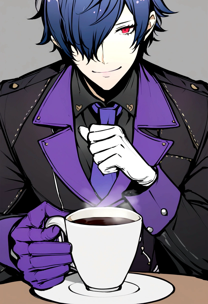 Joker from persona 5 and Chrom from fire emblem awakening having a cup of coffee together