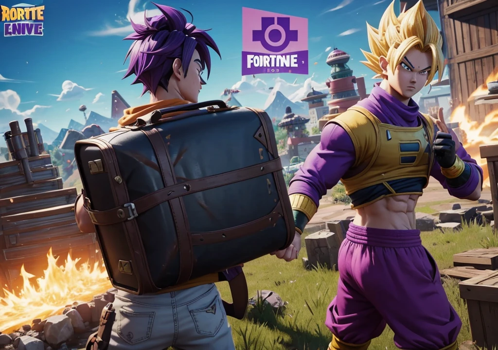 Create an attractive cover for dbz 8k fortnite trunks championship 