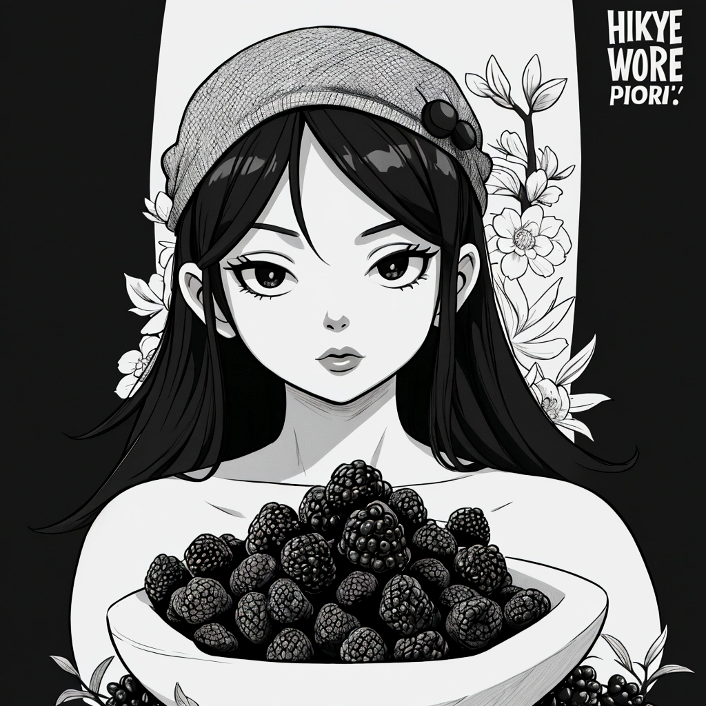 poster design blackberry in monochrome