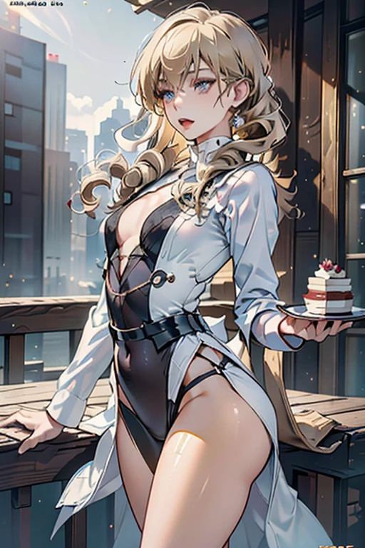 (from below:1.2),22 year old beautiful girl,Purplish blue eyes that dreamers desire,(Blonde hair) , small stature, (masutepiece:1.2, Best Quality),(finely detailed beautiful eye: 1.2),(beautifull detailed face),(perky chest:1.1),(pointed chest:1.2),(cakes magazine cover:1.5),(Best Illumination, extremely delicate and beautiful),sexy pose,make a cocktail , in a bar counter,Ultra Contrast,Braid a little around the ears, White long dress, (very detailed),(Raw photo, highest quality),(realistic, Photoreal:1.3), high detail, very detailed complex 3D rendering of face, (very detailed skin:1.2), dynamic angle, fire glow effect, professional lighting, side light, cinematic light, a super high resolution, 8K , best shadow, particles of light, Fine skin texture, detailed face, intricate details, Super detailed, shine, Please reconsider, full body,, beautiful face, shiny skin, thin, nice companion, delicate body, thin legs, naked apron, ((crawl on all fours:0.5)), beautiful back, butt,little turn around, (A picture from a little behind:0.1), bend the body, the skirt is floating in the wind, Dark purple panties, thin Pubic hair ,highest quality, high resolution, Real World, Natural light, perfect Natural Light, ((the tip is protruding, areolas protruding,The shape of the pubic area is clearly visible:0.9)),Wet thighs,Realistic, (cute, perfect clothes, skimpy clothes:0.8, cute: 1.3) ,narrow waist,(with sparkling eyes and a contagious smile), open mouth, looking at viewer,