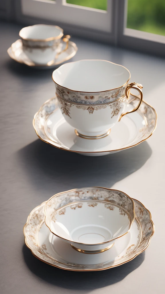 a beautifully detailed porcelain cup, lipstick traces on the rim, soft natural lighting, delicate shadows, subtle textures, elegant composition, cinematic mood, muted color palette, photorealistic, 8k, high quality, intricate details, masterpiece