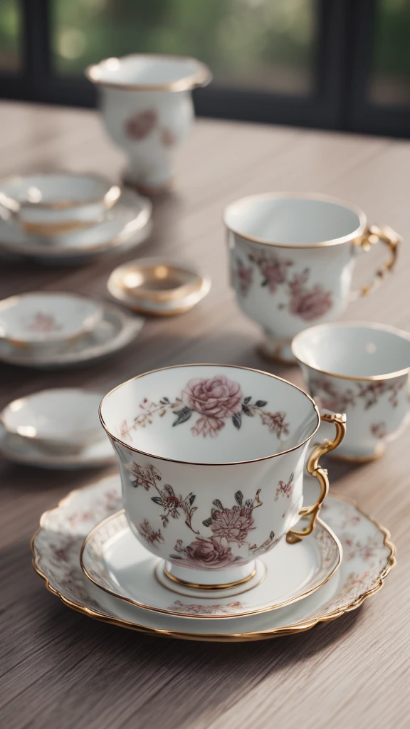 a beautifully detailed porcelain cup, lipstick traces on the rim, soft natural lighting, delicate shadows, subtle textures, elegant composition, cinematic mood, muted color palette, photorealistic, 8k, high quality, intricate details, masterpiece