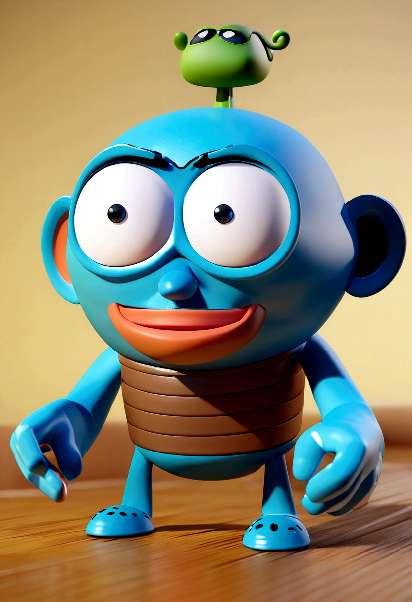 Cartoon character لرجل يرتدي نظارات سوداء وقميصًا أزرق, Cartoon character, Stylized character, Cartoon style rendering, 3D miniature, Introducing Arnold Maya, Stylized 3D rendering, Toon introduction shot, 3D character, 3D character, Stylized 3D rendering, 3d character rendering, Cartoon character, Close-up character, Personality posture, (pixar style) (The main part:1.2) (sad) (Best quality) (Detailed skin) (Detailed texture) (8 kilos) (Pottery) (Cinema lighting) (Intense focus