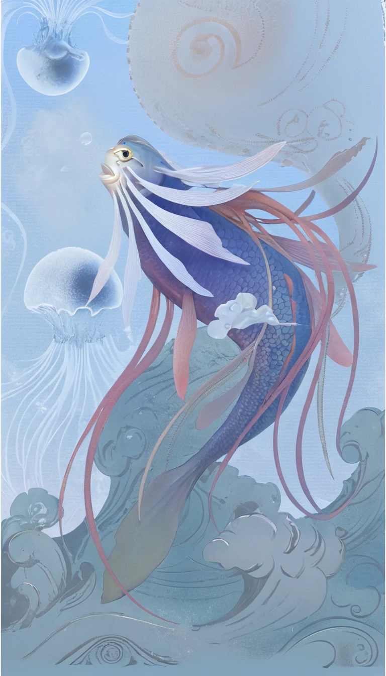 Panorama,河里有一种Mysterious Creatures:Red fish body,Fish head looks like a human face,Mysterious Creatures, shrike, (best quality,4K,8K,High level,masterpiece:1.2),Ultra Detailed,(lifelike,Photo real,Photo real:1.37),Highly detailed animals,Complex patterns,Realistic lighting,Fantasy Creatures