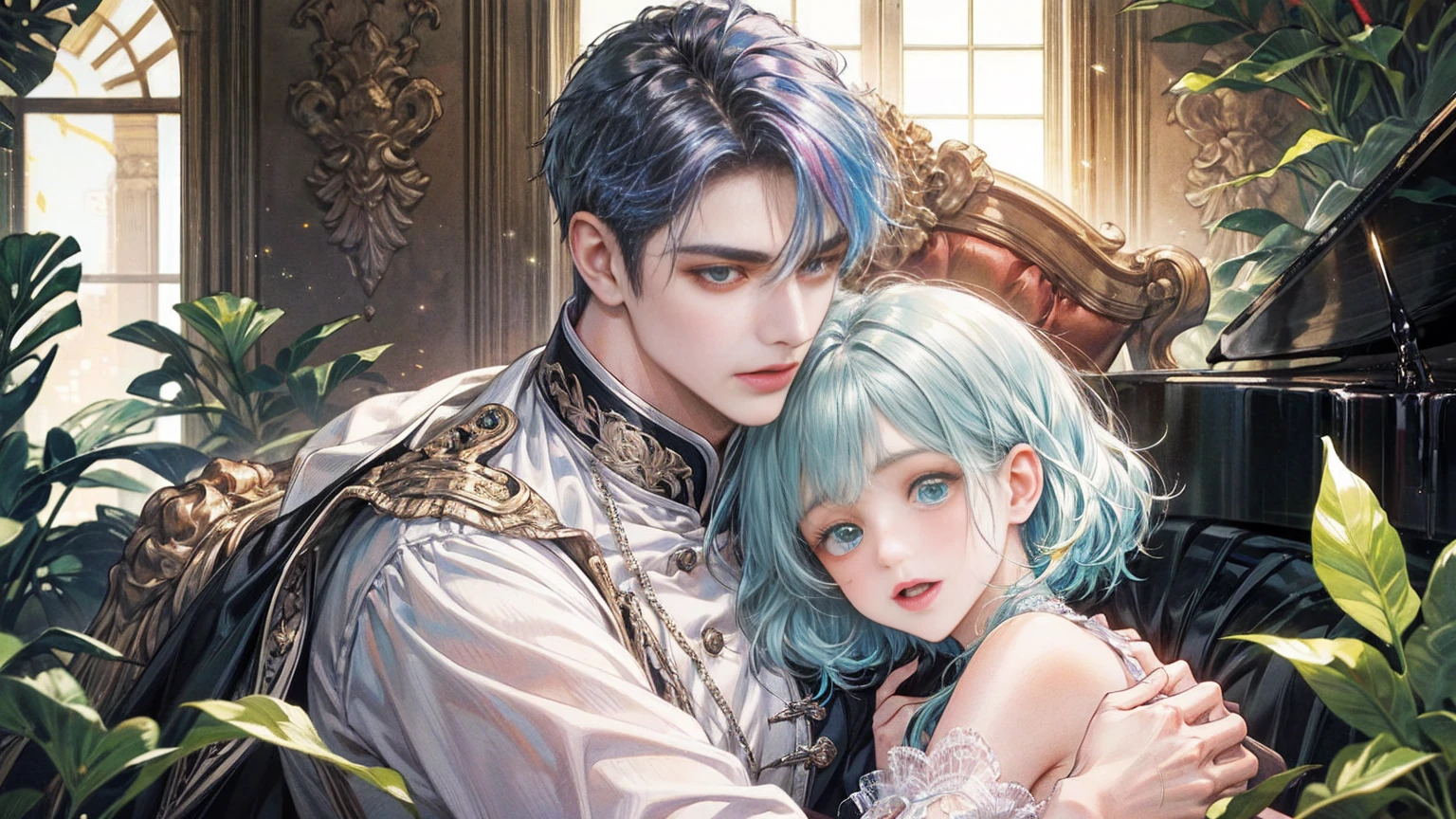 {{masterpiece}}, 最high quality, Very detailedな CG ユニティ 8k 壁紙, Cinema Lighting, Lens flare, Beautiful details in the eyes, black, Sideways glance, Multicolored Hair, colorful light, particle, Heterochromia iridis, (colorful:1.5), (colorful hair:1.5),{{masterpiece}}, 最high quality, Very detailedな CG ユニティ 8k 壁紙, Cinema Lighting, Lens flare, Beautiful details in the eyes, black, Sideways glance, Multicolored Hair, colorful light, particle, Heterochromia iridis, (colorful:1.5), (colorful hair:1.5),masterpiece, 最high quality, Official Art, 8k wallpaper, Very detailed, Very delicate and beautiful, wonderful, In detail, masterpiece, Super detailed, High resolution,Best illustrations, Best Shadow,Complex,Sharp focus, high quality, A young father holds his young twin boys and girls in his arms tightly and warmly、Draw a scene filled with love and security.。My father is on his way home from work.、Children are innocent and carefree。In the background澄み切った青空が広がり、A view of a stylish modern mansion in Pula, Croatia in summer。The bright sunlight illuminates the house and the sparkling sea.。 In fact, this30The father of the generation was the former Constantine1This is the world.、The boy-girl twins are formerly Crispus and Fausta。The whole scene、atonement、Forgiveness、Healing、Purification、And the theme of repairing relationships was emphasized.、It expresses the moment when family love and bonds deepen.。 The father's expression shows deep love and relief.、The twins have innocent smiles on their faces.。In the background、The beautiful sea of Croatia spreads out before you、The sparkle enhances happy family moments.。, Digital illustration portrait, In the art style of Bouwater, Blackpink's Joshi portrait, Digital Portrait, Digital Art Portrait, Realism art style, high qualityのポートレート,{{masterpiece}}, 最high quality, Very detailedな CG ユニティ 8k 壁紙, Cinema Lighting, Lens flare, Beautiful details in the eyes, black, Sideways glance, Multicolored Hair, colorful light, particle, Heterochromia iridis, (colorful:1.5), (colorful hair:1.5),{{masterpiece}}, 最high quality, Very detailedな CG ユニティ 8k 壁紙, Cinema Lighting, Lens flare, Beautiful details in the eyes, black, Sideways glance, Multicolored Hair, colorful light, particle, Heterochromia iridis, (colorful:1.5), (colorful hair:1.5),masterpiece, 最high quality, Official Art, 8k wallpaper, Very detailed, Very delicate and beautiful, wonderful, In detail, masterpiece, Super detailed, High resolution,Best illustrations, Best Shadow,Complex,Sharp focus, high quality, A young father holds his young twin boys and girls in his arms tightly and warmly、Draw a scene filled with love and security.。My father is on his way home from work.、Children are innocent and carefree。In the background澄み切った青空が広がり、A view of a stylish modern mansion in Pula, Croatia in summer。The bright sunlight illuminates the house and the sparkling sea.。 In fact, this30The father of the generation was the former Constantine1This is the world.、The boy-girl twins are formerly Crispus and Fausta。The whole scene、atonement、Forgiveness、Healing、Purification、And the theme of repairing relationships was emphasized.、It expresses the moment when family love and bonds deepen.。 ,
