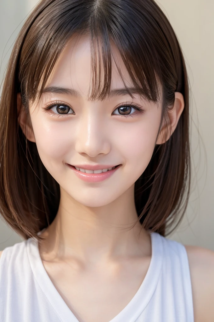 photo, beautiful, slender face, slender body, 18 years old, cute girl, famous japanese idol, kawaii, fair skin, shiny skin, chin thin, smile, cute, young, extremely detailed nose, extremely detailed mouth, cute face, realistic face