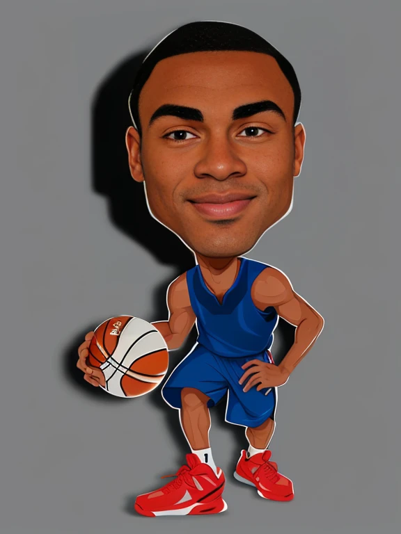 cartoon basketball player with a ball in his hand, stylized digital illustration, charicature, in cartoon style, dribble contest winner, caricature illustration, inspired by Paul Georges, created in adobe illustrator, drawn with photoshop, toon rendering, caricature style, cartoon artstyle, cel shaded vector art, cartoon digital painting, cel shaded!!!, digital illustration, cartoon digital art, 8k