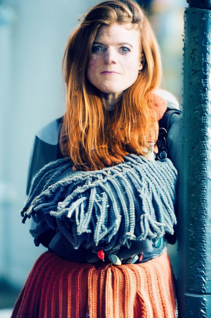 1girl,realistic,best quality,medium
breasts, Leslie:0.9>,(brown hair:1.2), Rose Leslie as Ygritte in game of thrones, winter, she wears furs and winter clothing but she has her soft flat breasts out, nsfw