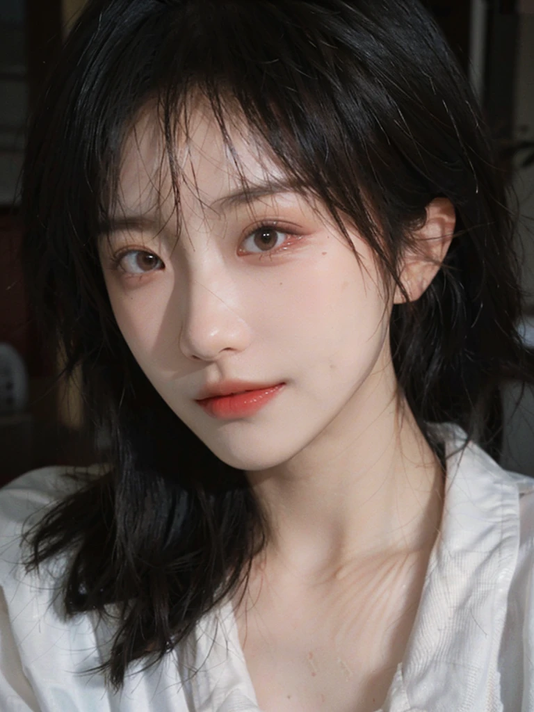 (Skin details:1.4), (smooth skin textures:1.3), Lipstick, background,海滩background, Looking at the audience,earrings, serene, calm, (Realistic and detailed eyes:1.2), Natural skin texture, Realistic facial details, Soft dramatic lighting, Vivid details, 35 mm film, outdoor, (Photo Practical:1.4), (hyper Practical:1.4), (Practical:1.3), (Smoother lighting:1.05), (Improve lighting quality:0.9), (Highest quality real skin textures:1.4), Exquisite eyes, Delicate face, Close-up of face, (Enhance the beauty of skin texture:1.1), Hair details, Vest,normal body ratio, short hair, Moles under the eyes, thinking, A faint smile,公园background,Portrait Photography, Depth of Field, Bokeh, Surrealism, Ray Tracing, (Portrait Photography:1.1), Surrealism, High Detail, Chiaroscuro, Ray Tracing, reflected light, Ultra HD, Ultra HD, masterpiece, Textured Skin, Super Detail, High Detail, high quality, best quality