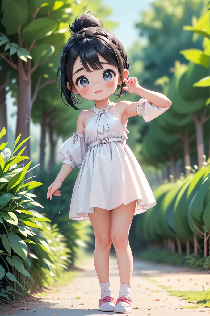 Highest quality、High resolution、Detailed Background、Beautiful Face、High detail、(Perfect Anatomy, Perfect Style)、(Detailed facial expressions)、(fine grain:1.2)、age Beauty、One Girl、Elementary school students, Cute black hair、Braided Bob, Braided, clear, deep blue eyes、Braided Ponytail, Braided bob cut, (Standing position with legs spread wide:2), ((shoot from below:2, looking at viewer)), (Tight latex suit:1.5, A thin, tight-fitting dress:1.5, No sleeve:1.5)、((armpit:1.5)), ((large breasts:1.2, pointy breasts:1.4)), Outdoor swimming pool, Nothing in my hands,