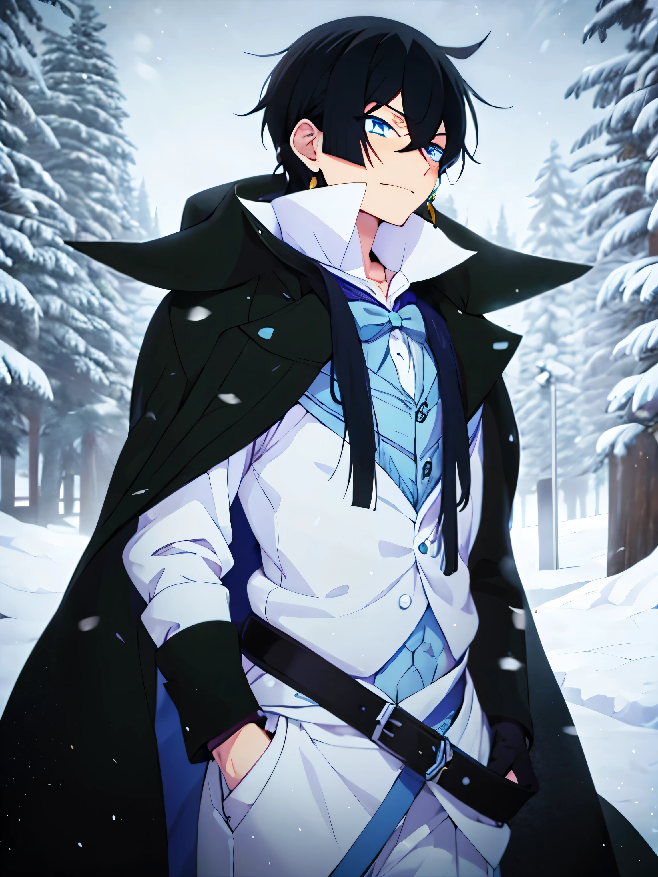 1 young boy,Vanity salad,facing right, beating,side camera angle, looking away, looking away, angry expression,at the North Pole, snow storm,Half-body photo
