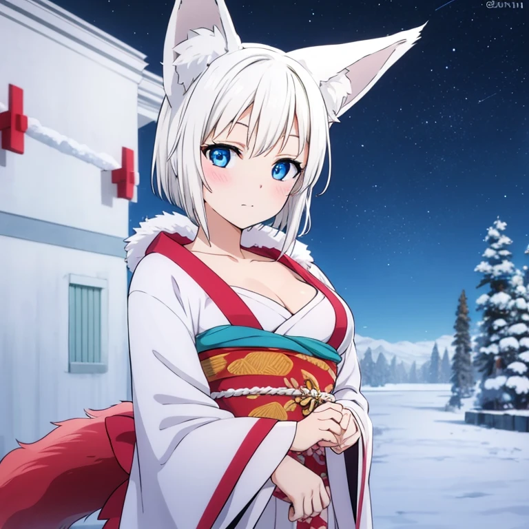 (masterpiece:1.2, best quality), age difference, 3girls, 14yo, little teen, 10yo, child, loli, petite, (flat chest), white hair, (big white fox ears), (white kimono), (black kimono), (topless:1.2), naked breast, nipple, bare feet, hugging, blush, smile, shy, winter, snow, winter forest, anime minimalist, watercolor