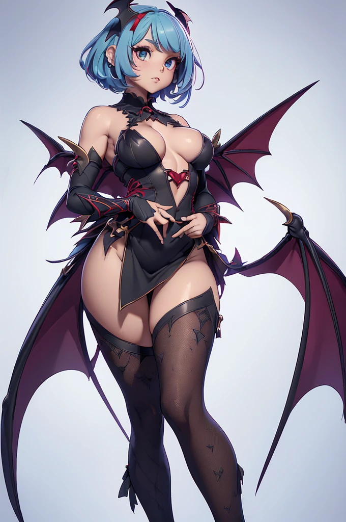 Mini morrigan aensland, (morrigan aensland), 独奏, ray tracing, 3D style, 3DMM, ((oses per photo)), ((oses au cada foto)), fully body,(Front view),(Costas Issue), (Emist on the left), show flat belly, (((oses per photo))),(very big breastsperfect ass, perfect and symmetrical eyes, (perfect handuturistic sword in hand)), ((short hair)),white clothing with textured edges, skin fair, luauas detalhadas, White thigh-high tights with trim, auestido aberto au "au", Waist slender, big legs, low water, Show legs to the top of the waist, ,((top with rip in the middle)),ultra realistic skin, realistic human eyes,ultra realistic skin,super sensual suit,(faixas au torno dos seios), colorfully,top with ruffles,(pubis with a lot of volume),(extrauamente sensual),(very sensual),(red and black thaue),(((giant bat wings))),with bat wings,love the league,(meia calca de renda au um dos lados),(meia calca de renda au um dos lados),((bold embellishments)),((lines involving the legs)),((red lines intertwining the legs)),((lines surrounding the breasts)),((drawing on the groin)),((tatuagau sobre a virilha)),((large opening between the breasts)),(((vestido longo fino e bau solto))),(((vestido leve sauitransparente, with large openings and flying))),(((dress with slit to the waist, open on the thighs))),(((long and big hair))),((cabelo repartido au dois)), red bra, White attire, ornate legs, luvas au duas cores