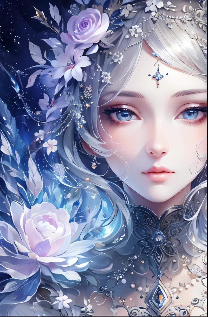 a beautiful girl, extremely detailed, highly detailed, intricate fractal art, 1girl, beautiful stars eyes, beautiful detailed lips, extremely detailed eyes and face, long eyelashes, Elegant Pose, cinematic lighting, Volumetric fog, dramatic colors, vibrant and vivid, photorealistic, 8K, best quality, masterpiece, official artwork, beautiful and aesthetic,Half-length portrait
