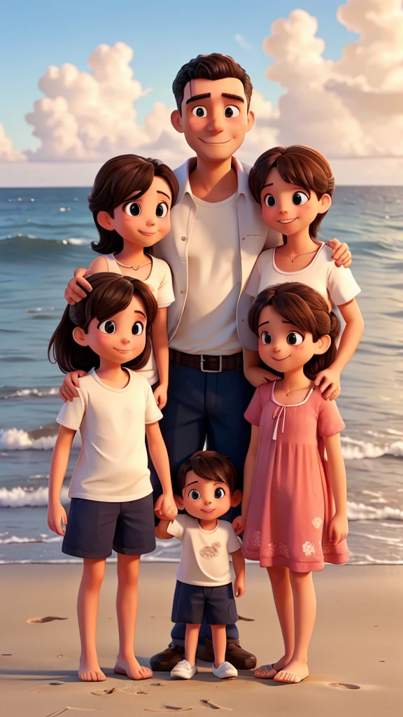 Heartwarming family at the beach