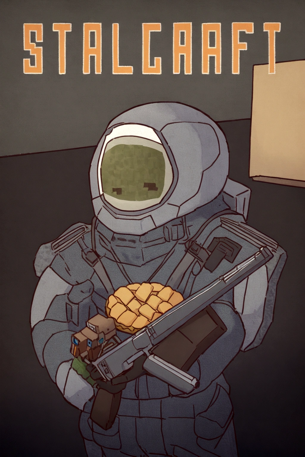 inscription "10 years", pie, peronage at the table, 10 years приздник, game stalkcraft, Square shapes, stalcraft, minecraft, close-up of a man in a spacesuit with a pistol, sci-fi soldier, Stingray 10, saturn, Tonga, броня из игры stalcraft, STALKER, minecraft