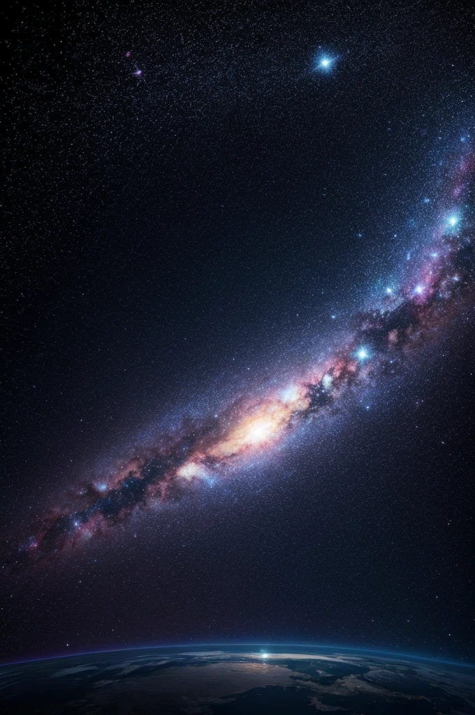 Generate a space background with galaxies