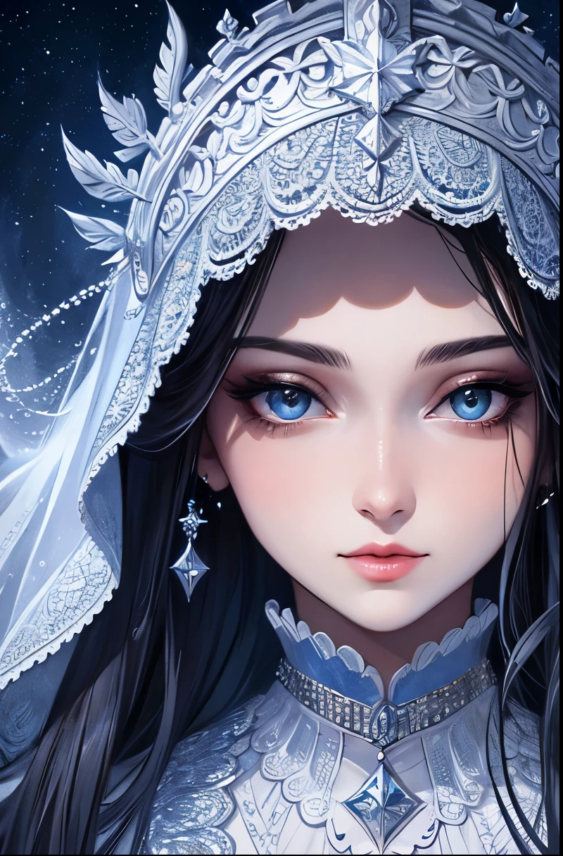 a beautiful girl, extremely detailed, highly detailed, intricate fractal art, 1girl, beautiful stars eyes, beautiful detailed lips, extremely detailed eyes and face, long eyelashes, Elegant Pose, cinematic lighting, Volumetric fog, dramatic colors, vibrant and vivid, photorealistic, 8K, best quality, masterpiece, official artwork, beautiful and aesthetic,Half-length portrait
