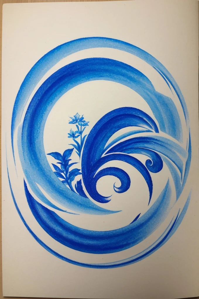No characters appear,Just need the background to be blue,There is a "Lao" in the upper left corner of the picture,It is best to use artistic words if there is a word "动" in the lower right corner