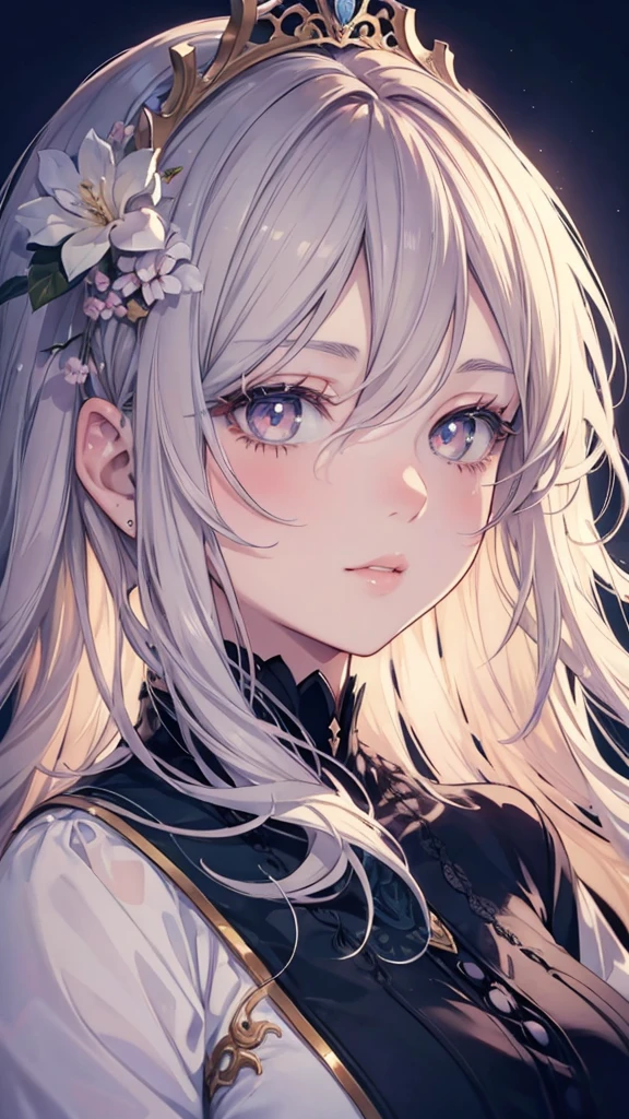 a beautiful anime girl, beautiful detailed eyes, beautiful detailed lips, extremely detailed face and portrait, long eyelashes, intricate hairstyle, soft lighting, detailed background, muted color palette, digital painting, highly detailed, 8k, masterpiece