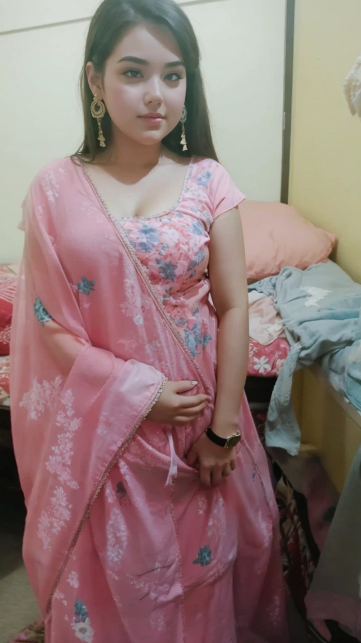 Make her giant and chubby remove her clothes