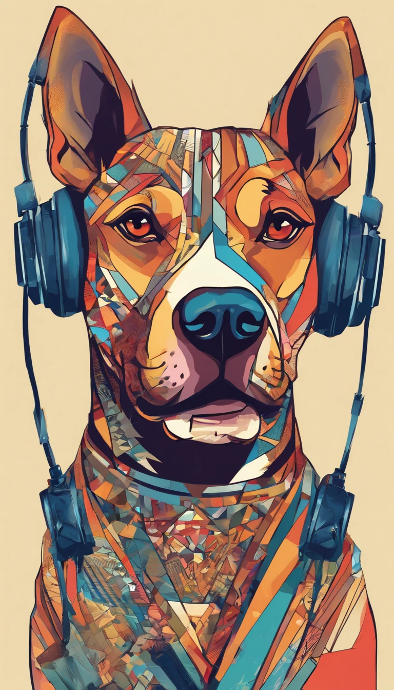 (nvinkpunk:1.2) (snthwve style:0.8) dog, pitbull, anthro, lightwave, sunset, intricate, highly detailed, headphone on neck