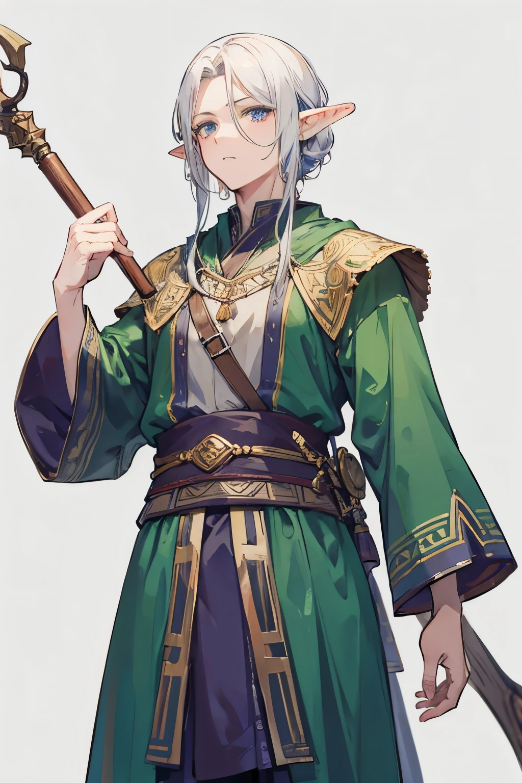 Elf Male、uncle、Old man、The background is an elven village