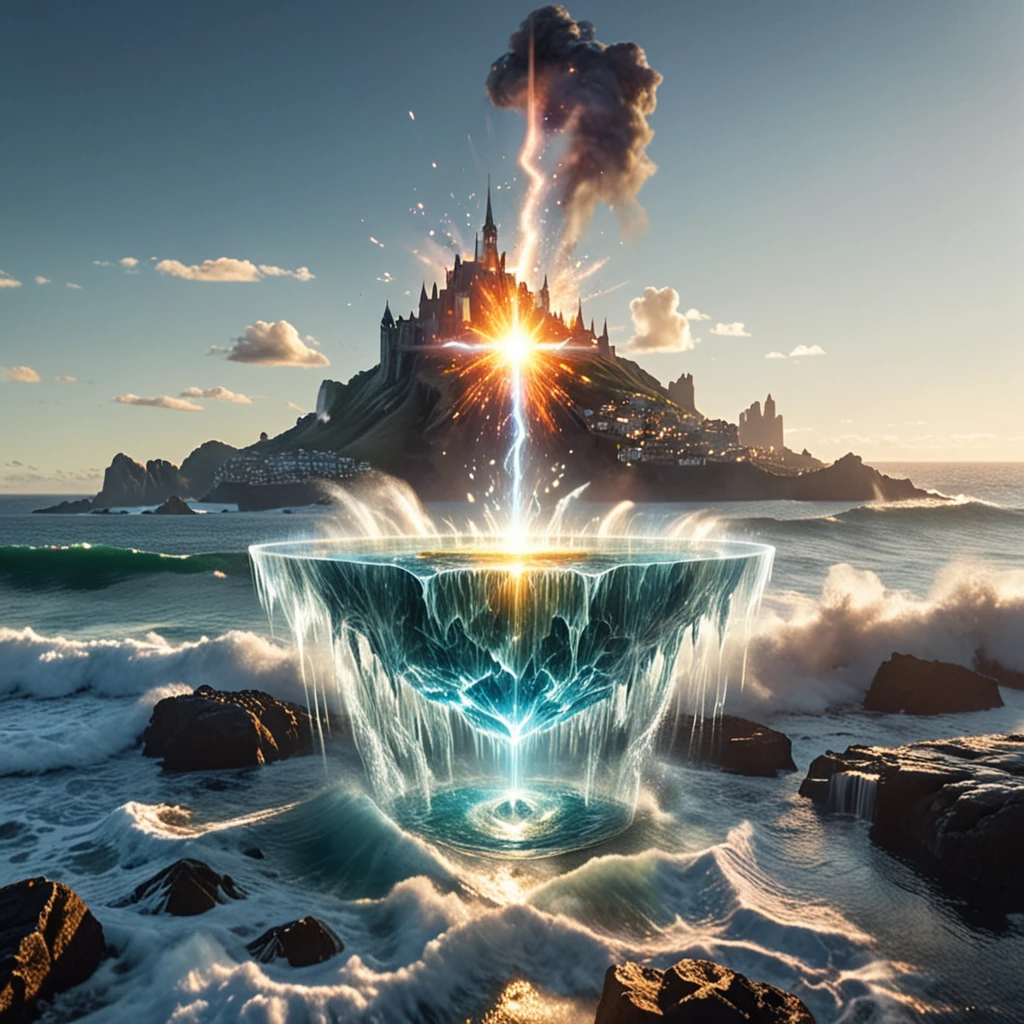 DonM3x71nc710nXL transparent fading,hyper detailed masterpiece, dynamic realistic digital art, awesome quality,large island,customs netherworld,flames zenith of zeal lens flare,time paradoxes, umbral,concealed,  