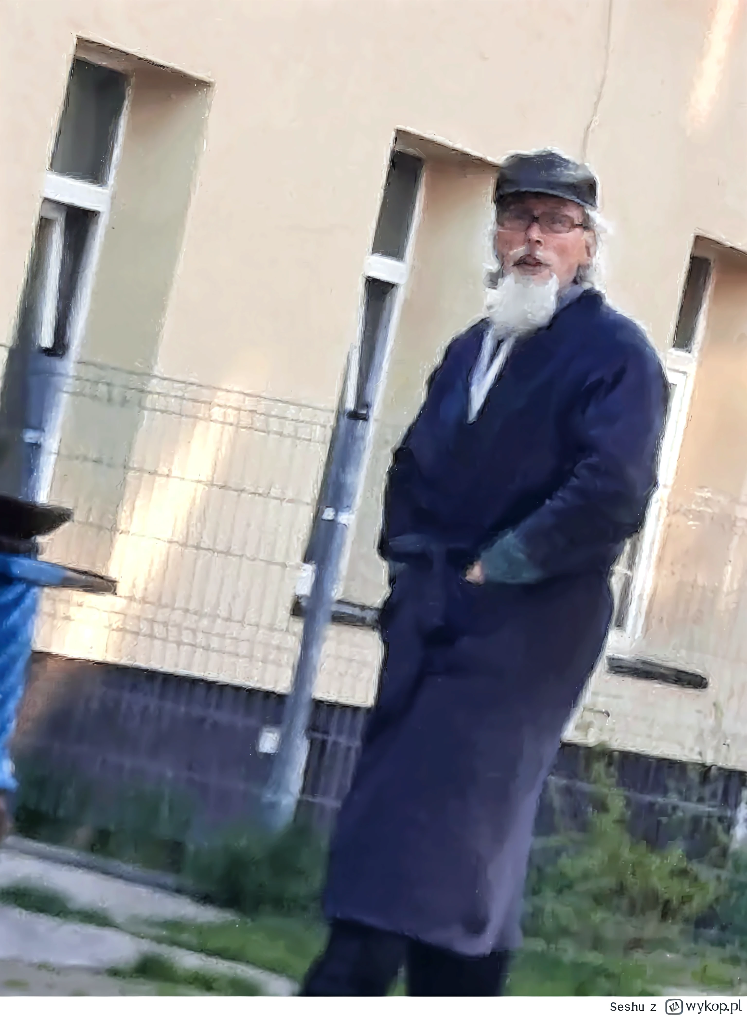 (masterpiece), best quality, ((old man in striped blue suit)) holds (((nude naked nude naked teen girl who has is shouting and holds an umbrella))) and has medium breast and nipple and vagina and short bun hair and earring and and necklace and wristwatch, carpark setting, rain,