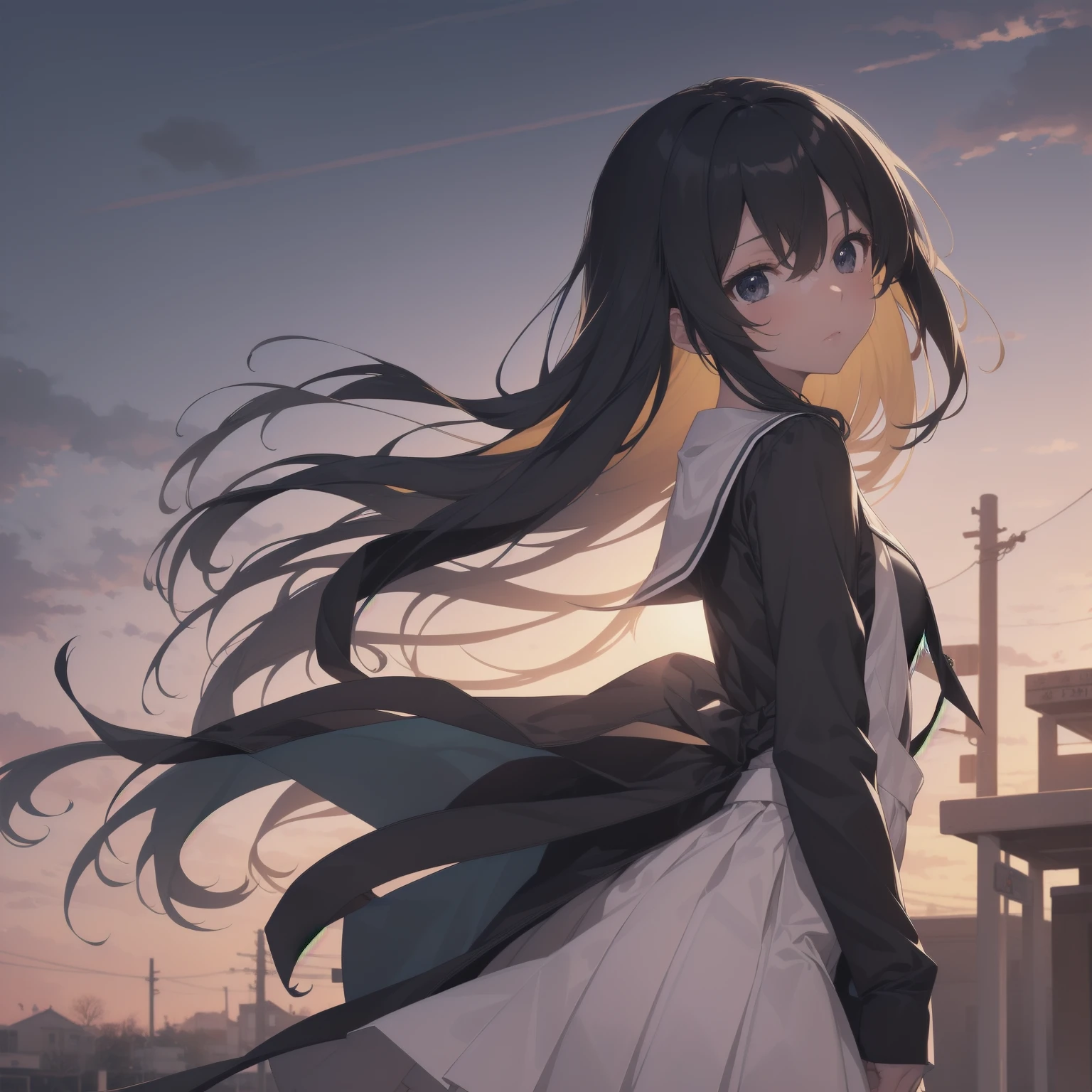 ultra-absurdres-Top quality by artist God, ultra-detailed, high resolution, anime moe artstyle, best anime 8k konachan wallpaper, pixiv contest winner, pool:2810, perfect anatomy,break, 1girl, (Please draw a girl walking sleepily to school alone. )break,(Solo,little female, 13-year-old:1.3),Full limbs, complete fingers,a junior high school student, (very short hair), short cut, flat chest, , small butt, small black eyes, beautiful detailed eyes, well-proportioned iris and pupils, expressive eyes, highres detailed hair, soft expression, salor school_uniform, sailor collar, serahuku, bow, pleated skirt,(Detailed Lighting), (Detailed background), in the School commute route. break,super detailed skin, Best cinematic lighting powered by famous artist, 8k,beauty illustration,photoshop_(medium),very aesthetic,break,((artist:toosaka_asagi )), artist:clamp ,artist:carnelian ,artist:kantoku ,