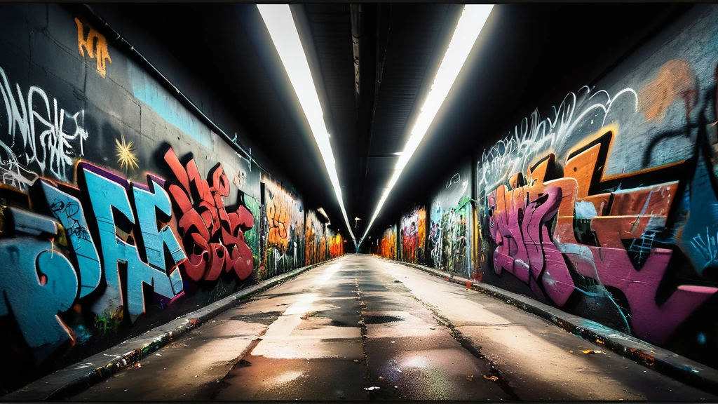 photo of a dark wall, UrbanGraffiti , cinematic light, (masterpiece:1.3), (intricate:1), best quality
