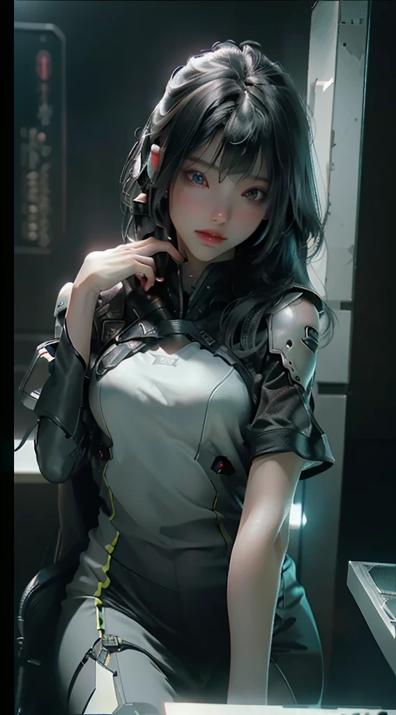 ((Best quality)), ((masterpiece)), (detailed:1.4), 3D, an image of a beautiful cyberpunk female,HDR (High Dynamic Range),Ray Tracing,NVIDIA RTX,Super-Resolution,Unreal 5,Subsurface scattering,PBR Texturing,Post-processing,Anisotropic Filtering,Depth-of-field,Maximum clarity and sharpness,Multi-layered textures,Albedo and Specular maps,Surface shading,Accurate simulation of light-material interaction,Perfect proportions,Octane Render,Two-tone lighting,Wide aperture,Low ISO,White balance,Rule of thirds,8K RAW,