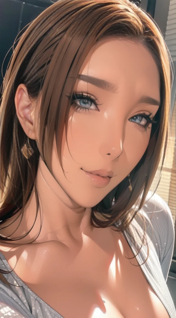 masterpiece, Best Quality, Ultra-detailed, finely detail, high resolution, Perfect dynamic composition, Beautiful detailed eyes, ((Best quality, 8k, whole body, Masterpiece :1.3)), Sharp focus :1.2, A gorgeous woman with perfect figure :1.4, Slender abs :1.2, ((Dark brown hair, E-cup of breasts :1.4)), City street:1.2, Highly detailed face and skin texture, Detailed eyes, Double eyelid, white skin, enhanced tits tufts, (A hyper-realistic), (highly detailed), A smile, beautiful girl, natural breasts, soft areolas, Puffy areolas, puffy nipples, detailed areolas, detailed nipples, light colored areolas, light colored nipples, full body, sexy pose, topless, naked