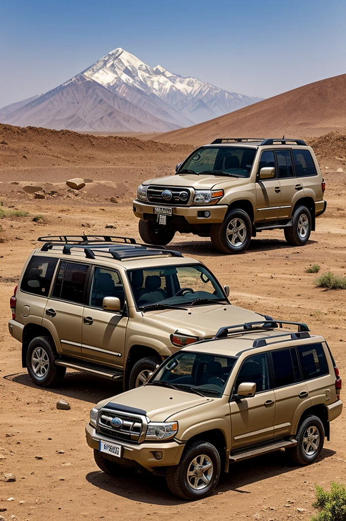create visiting card with number 9841048803 named kedar with land cruiser in background
