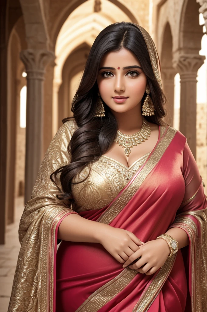 1 Heavenly beautiful and goddess beauty cute and sweet looking face Arabian woman in Bellapais Abbey, Cyprus, Heavenly beautiful Overweight, Heavenly beautiful Extremely fat, Heavenly beautiful and attractive Chubby figure , Heavenly beautiful looking and eye catching luxury style traditional Indian saree , reaching out, Heavenly beautiful Arabian woman, 16k, High resolution, masterpiece, highest quality, fine skin, outside view, Realistic Photograph, close up figure view