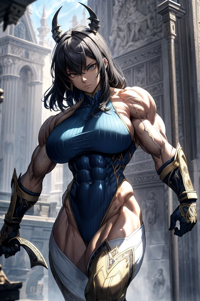 (Best lighting) , (Very intricate details) , 4K Integration, (Super fine CG: 1.2) , (8K: 1.2),(original), (masterpiece) , (Highest quality),(masterpiece:1.4),Anime-ish high quality,(masterpiece),masterpiece, Highest quality, Absurd,((Masterpiece, 4K, 8K, High resolution)),(masterpiece), (Highest quality), (Super detailed), (Very delicate and beautiful), ((Cowboy Shot)), 1 female,
, ((bodybuilder:1.5)),Temple Background,((Beautiful woman)),((Woman warrior)),(((From the knee up:1))),from frontknight girl,Brave and resolute attitude,tough metal armor,Armor details,Metal Reflection,Castle Background,medieval setting,Soft sunlight,Brave pose,Strength and elegance,Solemn atmosphere,Powerful aura,Stoic expression,Determined jawline,Huge muscular physique,Protruding veins,Strong arms with bulging biceps、Six-pack、Graceful Movement,A commanding presence,Poses that show off their monstrous power,Dynamic configuration,Vibrant colors,Perfect balance,Light and shadow contrast,Down to the smallest thread,Sharpen highlights and shadows,Impressive level textures,Sharp focus,Rich and realistic backgrounds,Magnificence and grandeur,Heroine of the Kingdom,Legendary Warrior,Inspiring and majestic,Dignified and fierce,Guardian of the kingdom,Unstoppable courage,Divine Destiny,Indomitable spirit,Unforgettable beauty,Unwavering Strength