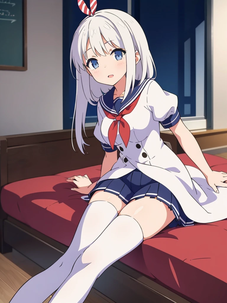 mononobe no futo, One Girl, Long sleeve, Sleeves edged with ribbon, Gray Hair, blue eyes, Proud face,
Underbust,  Small breasts, Spread your legs,Butt,Thighs,Plump，milk,Underarm,Underbust，vapor，High Leg，Low Angle,No underwear,vagina,Female organ,semen，smile，Spread your legs，Buttの穴,Lean back,Cunnilingus