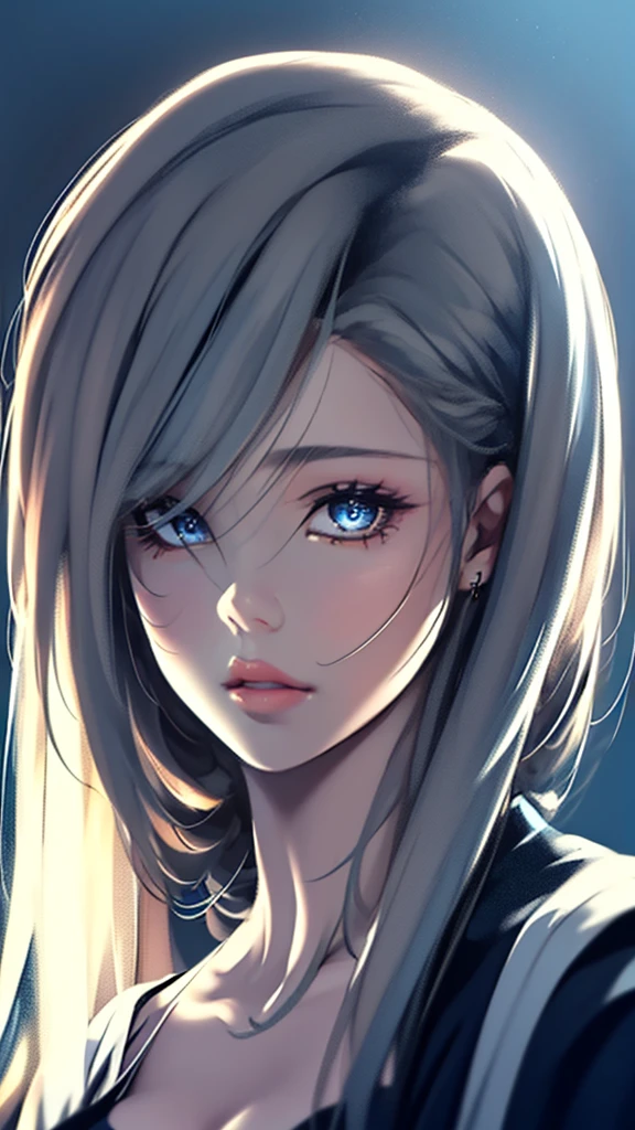 a beautiful anime girl, beautiful detailed eyes, beautiful detailed lips, extremely detailed face and portrait, long eyelashes, intricate hairstyle, soft lighting, detailed background, muted color palette, digital painting, highly detailed, 8k, masterpiece