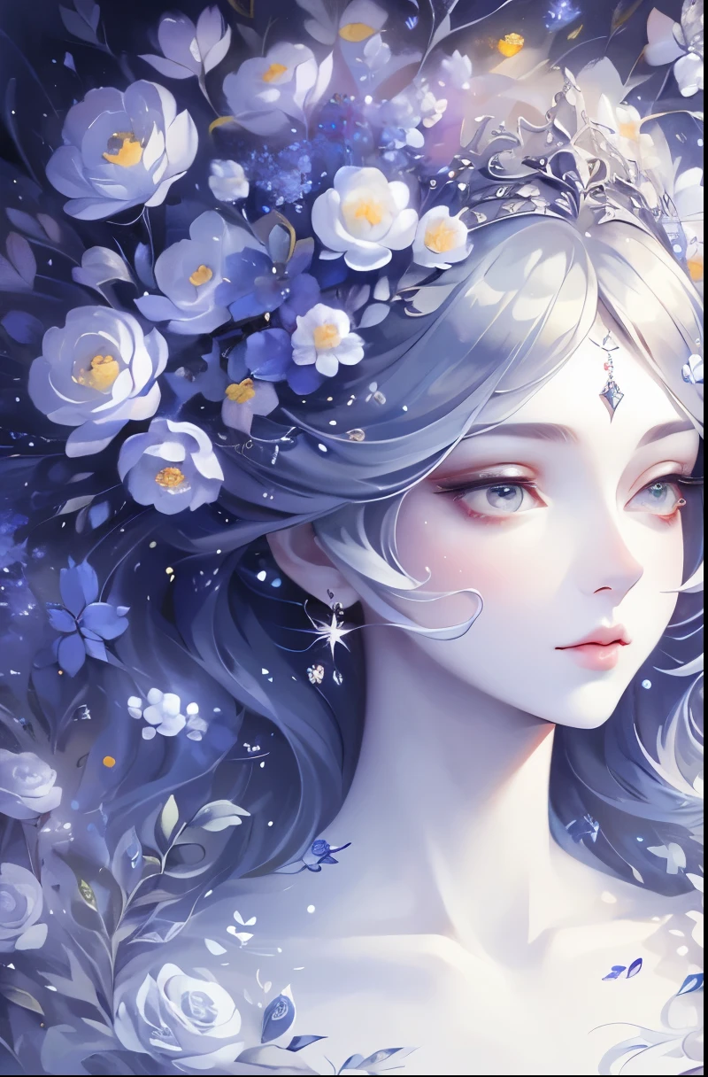 a beautiful girl, extremely detailed, highly detailed, intricate fractal art, 1girl, beautiful stars eyes, beautiful detailed lips, extremely detailed eyes and face, long eyelashes, Elegant Pose, cinematic lighting, Volumetric fog, dramatic colors, vibrant and vivid, photorealistic, 8K, best quality, masterpiece, official artwork, beautiful and aesthetic，Half-length portrait