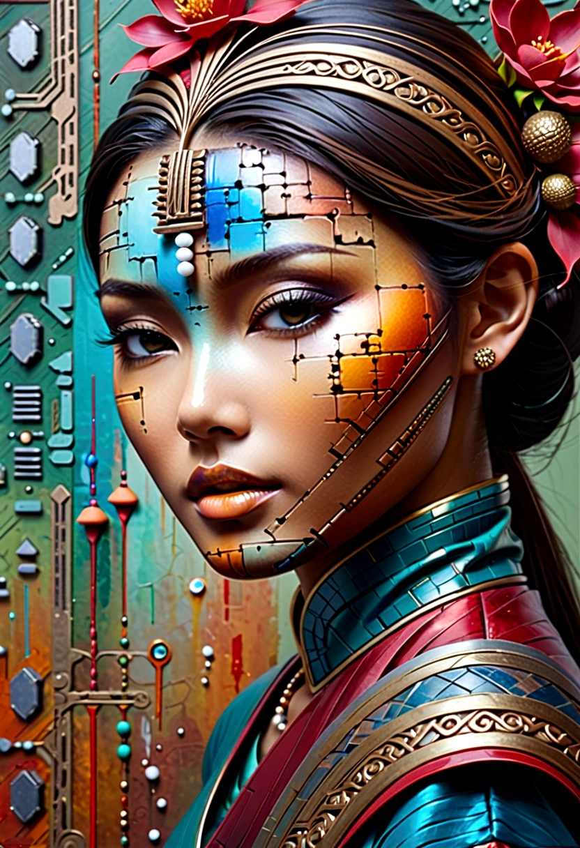 Side view of an Asian woman'face(Thai style)