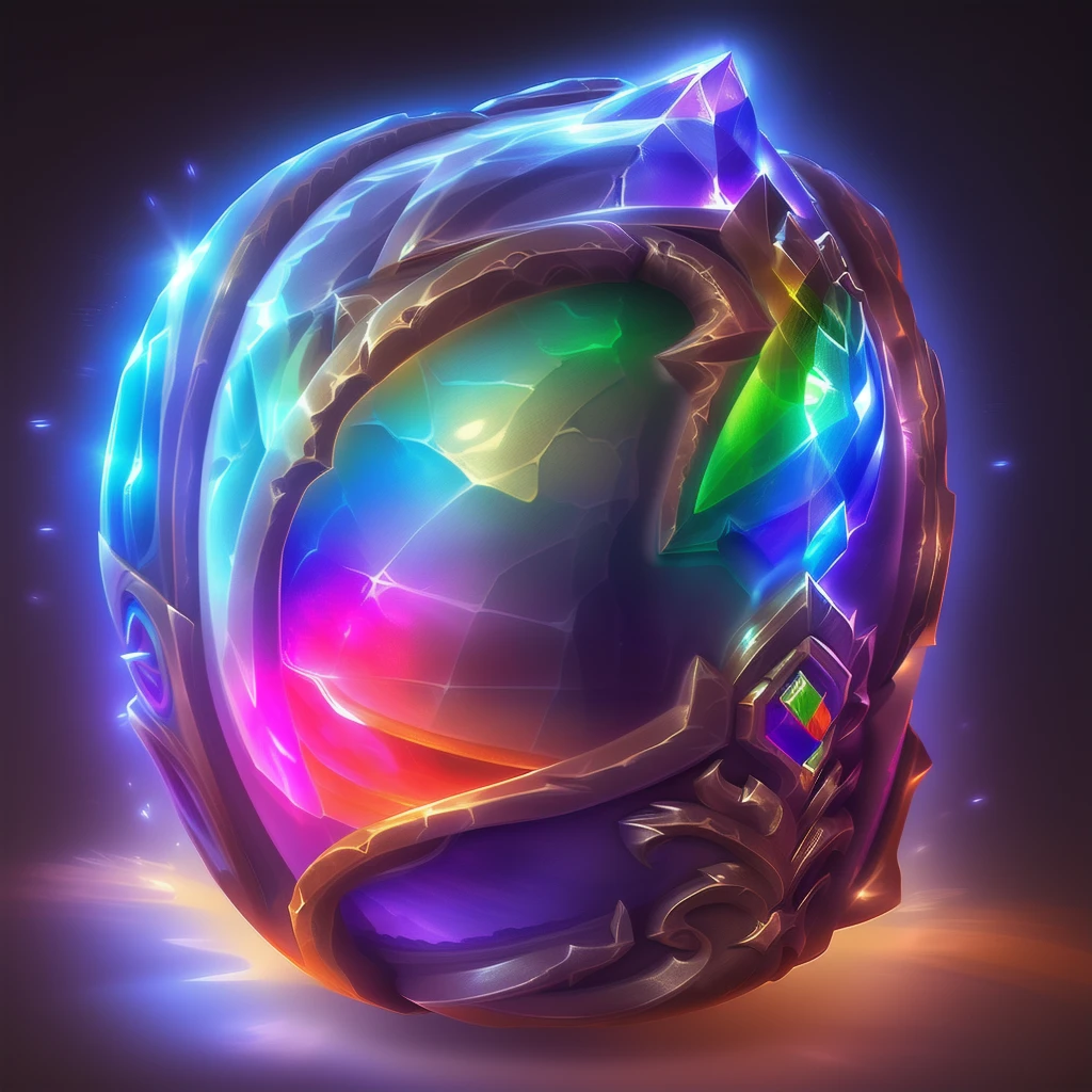 1 Gem，crystal, Reflecting rainbow light，Extremely detailed, Incredible lighting, Ultra Detailed, 8K, Unreal Engine 5, 3d rendering，Game Icon，