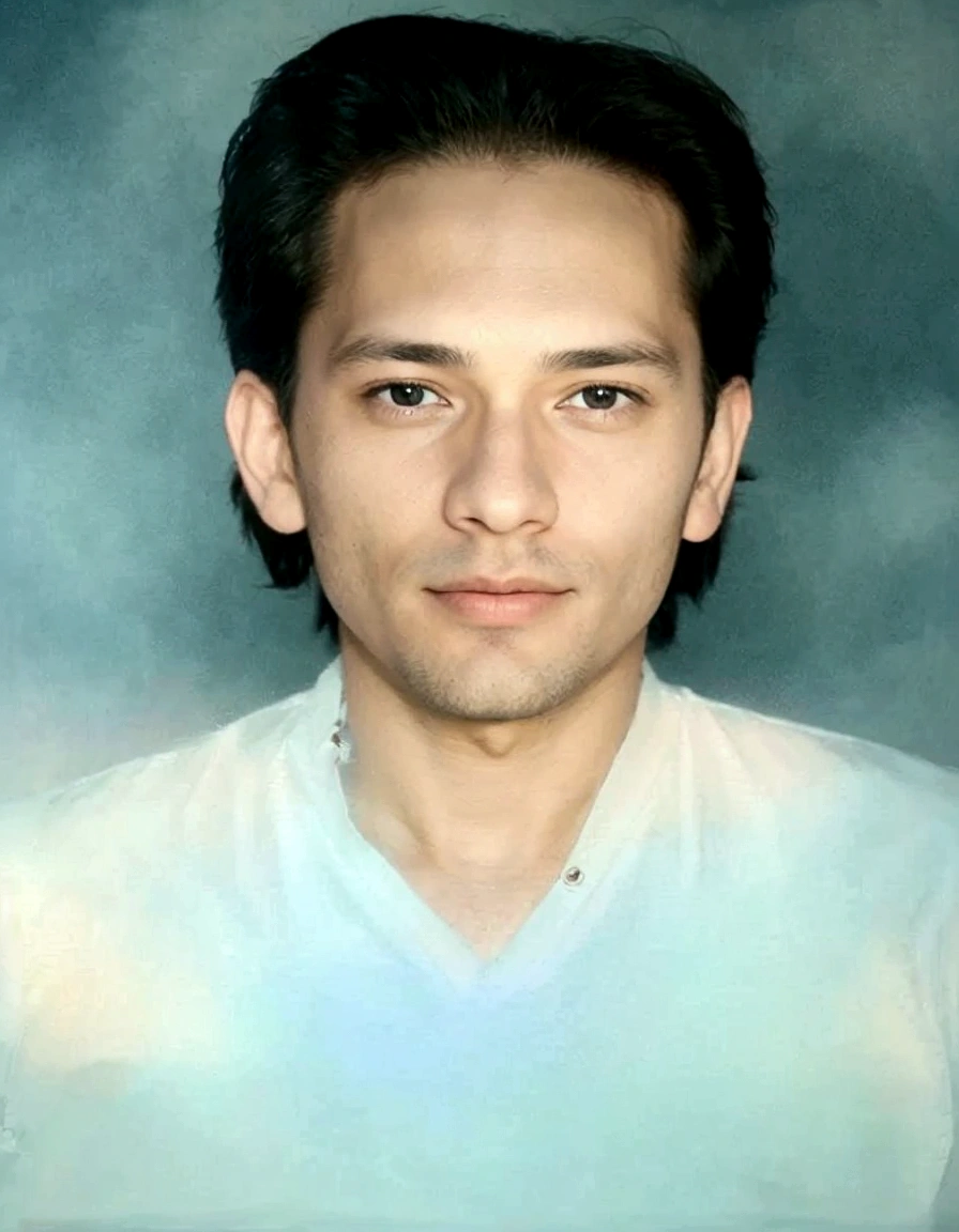 there is a man that is posing for a picture in a picture, shirt white