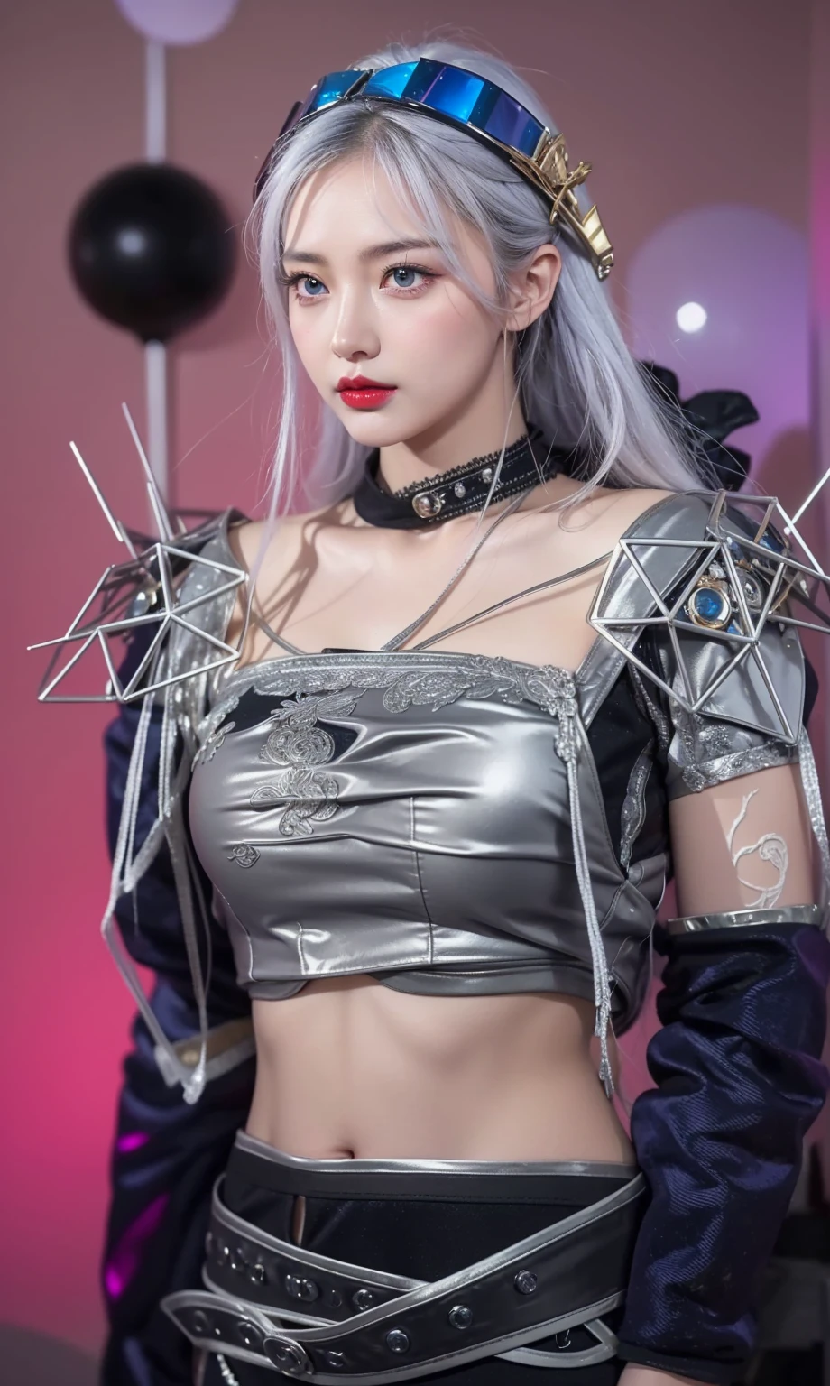 Realistic style，8K picture quality，Very detailed, Delicate face, Realistic style的照片, Stock Photography ,  rich and colorful, Surreal, Realistic textures, Dramatic Lighting, Distiller 800  (8K, original photo, Better quality, masterpiece: 1.2), Very detailed, (Extremely delicate skin: 1.2), 8K Ultra HD, SLR camera, Soft Light, high quality， 冰冻Queen, Queen, snow castle，Blue pupils，Apply red lipstick，Very delicate tattoo design，Gold Jewelry，Steel armor，