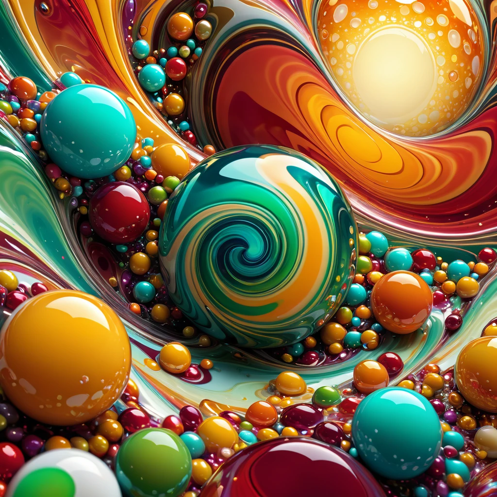 elegantism, insane detail, lighty and shiny beautiful voronoi swirl light chaotic vivid bold surreal landscape, in center pearly and reflective colorful Candy bubbles, Organic 3D, HD, gold, [{one}({liquid porcelain plasma with {orange white brown green red ligh-red maroon yellow glossy topaz}plasma)[::2, expansive psychedelic background, realistic 4k ultra detailed, deep focus, vibrant colors,high saturation,high contrast,very high resolution,HDR,8k, masterpiece, best quality