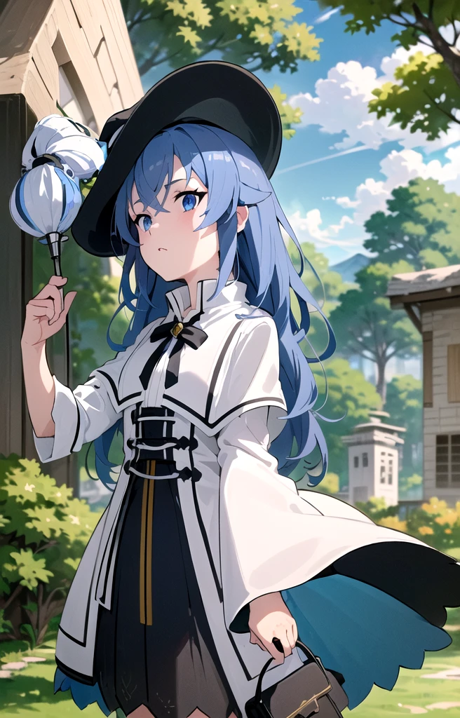 Ranni the witch (blue hair) lifting up her skirt (sheer white gown) and pinching her nipples (small breast) while resting at a site of grace (dark forest background) full face blushing while sweating a lot looking at viewer with horny smile