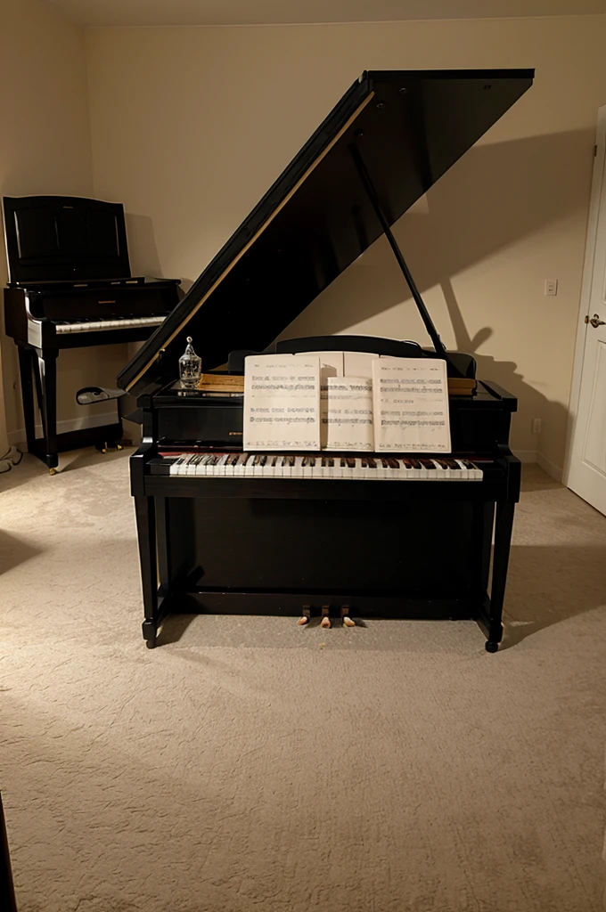 piano on the bed room