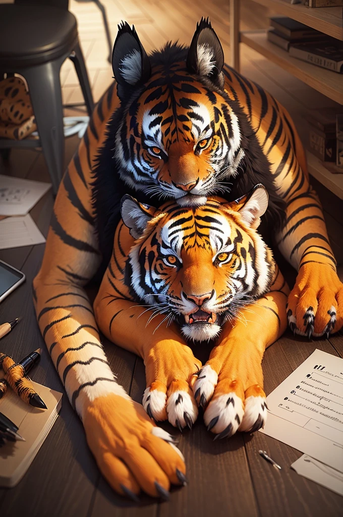 Draw a monster possessing a tiger，Butterfly，Characteristics of penguins