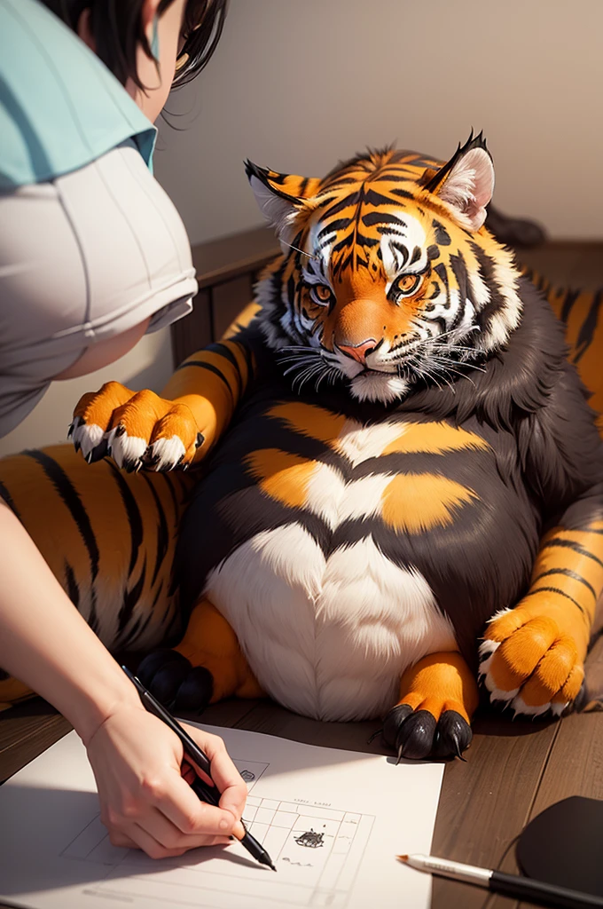 Draw a monster possessing a tiger，Butterfly，Characteristics of penguins