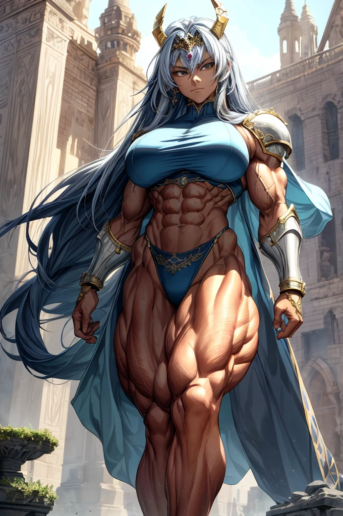 (Best lighting) , (Very intricate details) , 4K Integration, (Super fine CG: 1.2) , (8K: 1.2),(original), (masterpiece) , (Highest quality),(masterpiece:1.4),Anime-ish high quality,(masterpiece),masterpiece, Highest quality, Absurd,((Masterpiece, 4K, 8K, High resolution)),(masterpiece), (Highest quality), (Super detailed), (Very delicate and beautiful), ((Cowboy Shot)), 1 female,
, ((bodybuilder:1.5)),Temple Background,((Beautiful woman)),((Woman warrior)),(((From the knee up:1))),from frontknight girl,Brave and resolute attitude,((Metal armor)),(Sturdy Armor),Metal Reflection,Castle Background,medieval setting,Soft sunlight,Fluttering Cloak、Brave pose,Strength and elegance,Solemn atmosphere,Powerful aura,Stoic expression,Determined jawline,Huge muscular physique,Protruding veins,Strong arms with bulging biceps、Six-pack、Graceful Movement,A commanding presence,Poses that show off their monstrous power,Dynamic configuration,Vibrant colors,Perfect balance,Light and shadow contrast,Down to the smallest thread,Sharpen highlights and shadows,Impressive level textures,Sharp focus,Rich and realistic backgrounds,Magnificence and grandeur,Heroine of the Kingdom,Legendary Warrior,Inspiring and majestic,Dignified and fierce,Guardian of the kingdom,Unstoppable courage,Divine Destiny,Indomitable spirit,Unforgettable beauty,Unwavering Strength